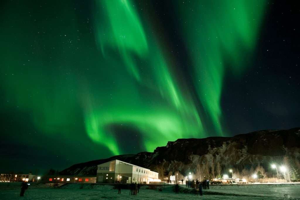 Northern Lights at hotel Klaustur