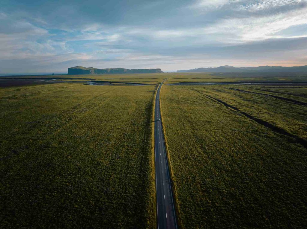 The road to Hotel Klaustur